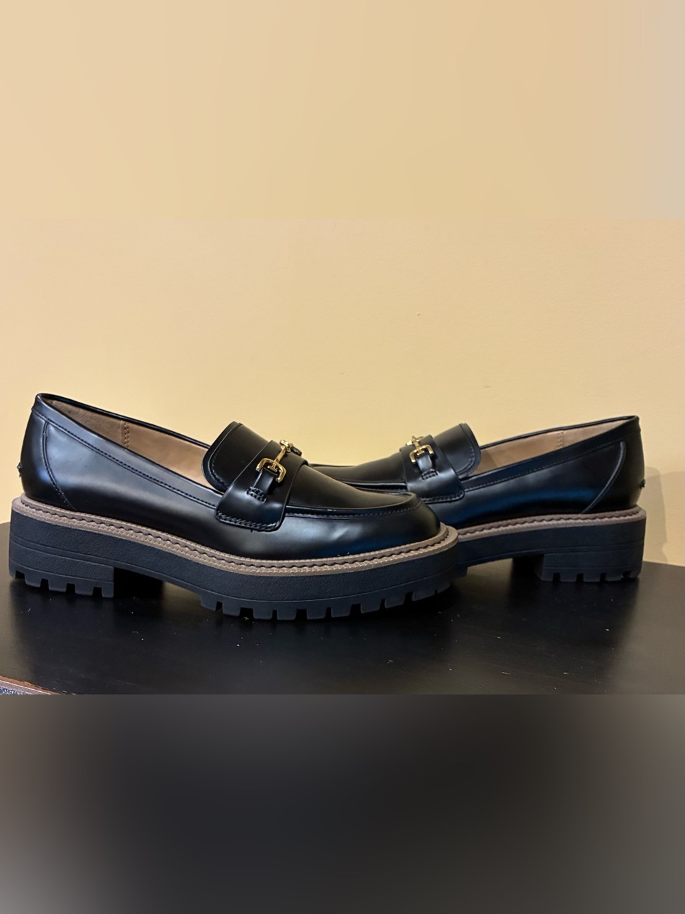 Sam Edelman Loafers Laurs Platform Lug Sole Horse Bit Black SZ. 6.5 Women’s